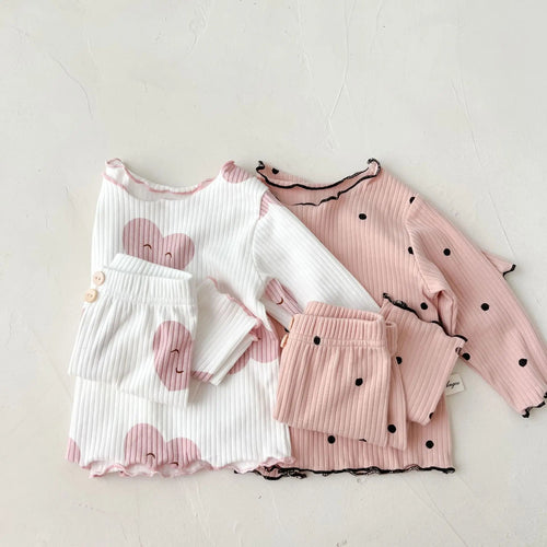 2psc Spring And Autumn Newborn Infant Baby Girls Suit Cartoon Long Sleeved Thread Cotton Kids Fashion Baby Clothing - LifeRight.Shop